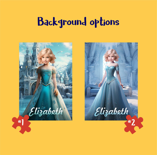Customized Photo Puzzle Game, Elsa Princess Fairy Tale Little Girl Gift - Custamazegifts.com