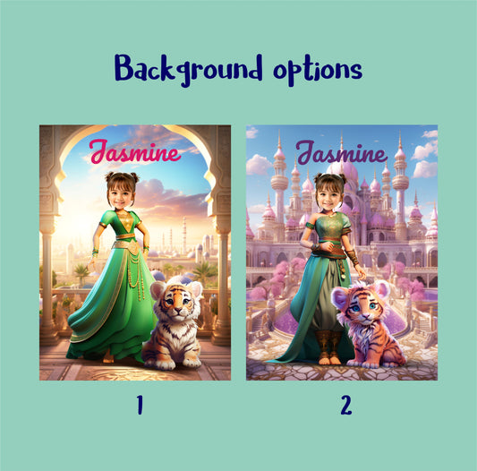 Custom Jasmine Gifts Print Poster Wall Art Aladdin Gift Girl - Custamazegifts.com