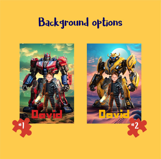 Personalized Puzzle, Transformers Boys Portrait Puzzle From Photo - Custamazegifts.com