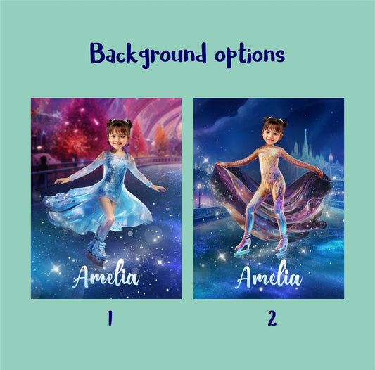 Figure Skating Gift Custom Photo Poster, Ice Skating Team Gifts - Custamazegifts.com