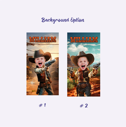 Cowboy Photo Personalized Kids Towel, Western Boys Beach Towel - Custamazegifts.com