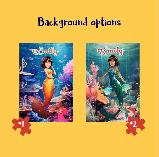 Custom Face Photo Puzzle Kid Mermaid Toy Gift for Her - Custamazegifts.com