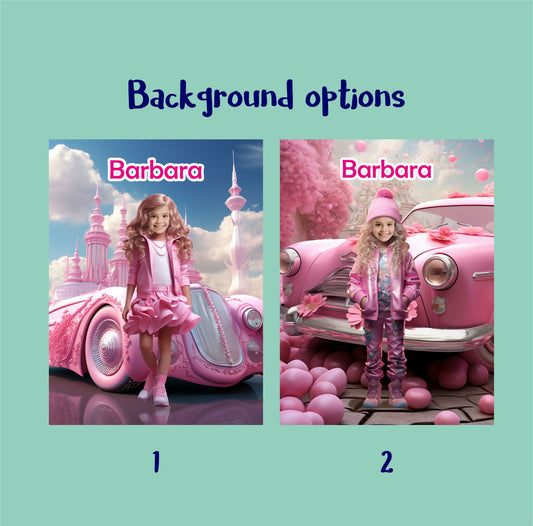 Personalized Barbie Girl Poster, Barbie Custom Photo Gift - Custamazegifts.com