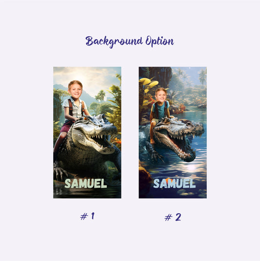 Crocodile Lover Towel Gator Alligator Boys Gift, Personalized Beach Pool Towel - Custamazegifts.com