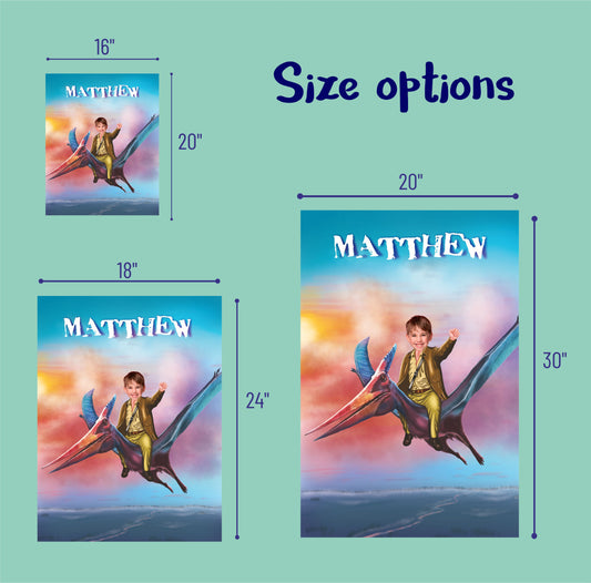 Pterodactyl Poster Wall Art from Photo, Dinosaur Lover Gift Artwork - Custamazegifts.com