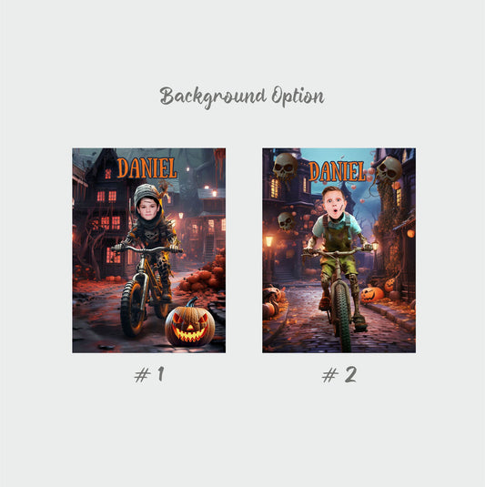 Personalized Zombie Custom Canvas, Boys Halloween Photo Gifts - Custamazegifts.com