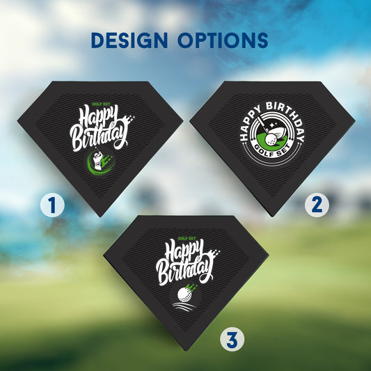 Golf Happy Birthday Gift Box, Set for Golfer Includes 3 Printed Golf Balls and 3 Tees - Custamazegifts.com
