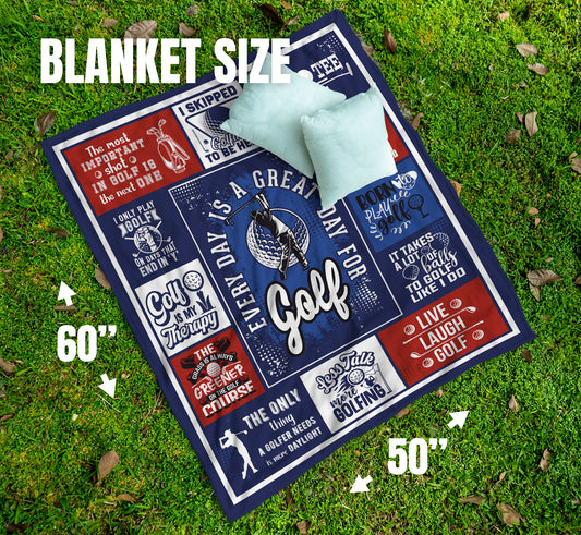 Gift for Golfer, Golf Blanket for Him, Golfing Throw Blankets - Custamazegifts.com