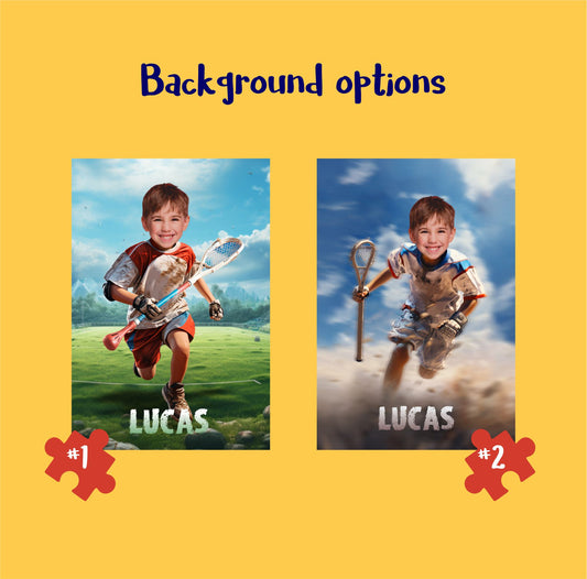 Personalized Name Jigsaw Lacrosse Boy Puzzle - Custamazegifts.com
