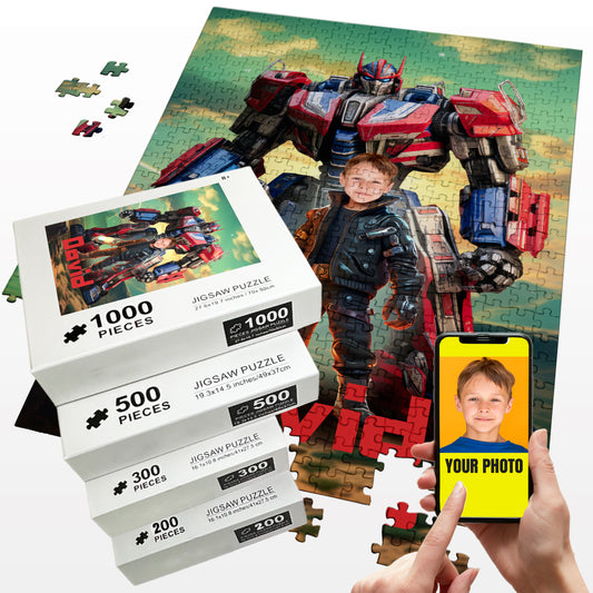 Personalized Puzzle, Transformers Boys Portrait Puzzle From Photo - Custamazegifts.com