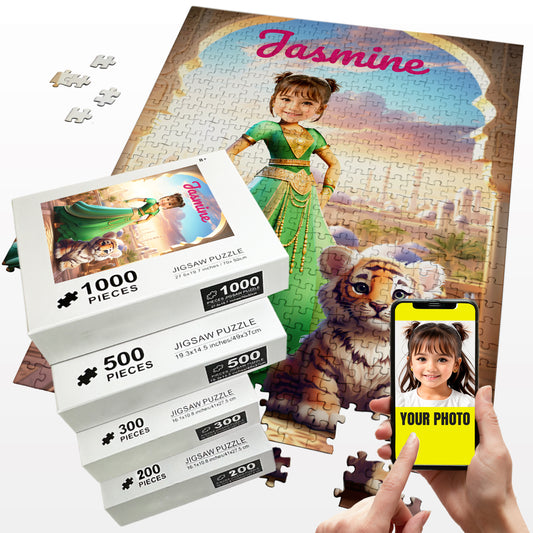 Personalized Puzzle Custom Princess Jasmine Photo Gift for Her Teen Girl - Custamazegifts.com