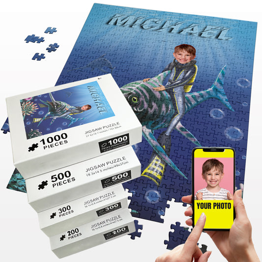 Sea Life Water Dinosaur Custom Jigsaw Puzzles from Photo - Custamazegifts.com