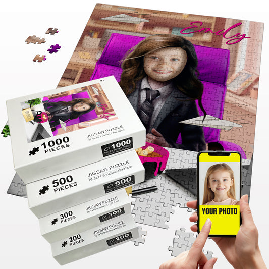 Lady Boss Girls' Custom Jigsaw Puzzle Photo Gift - Custamazegifts.com