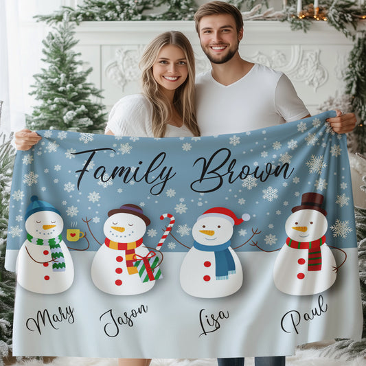 Personalized Christmas Names Blanket, Custom Gift for Family XM3