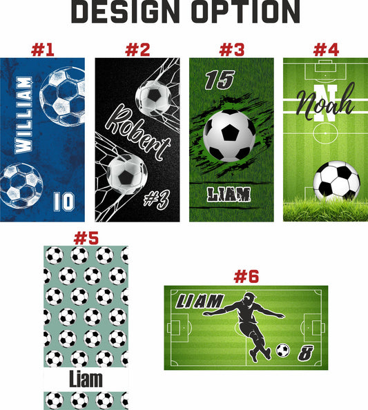 Personalized Towel Soccer Team Gift, Custom Name Soccer Beach Towel