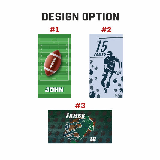 Football Personalized Team Beach Towel, Custom Name Number Towel