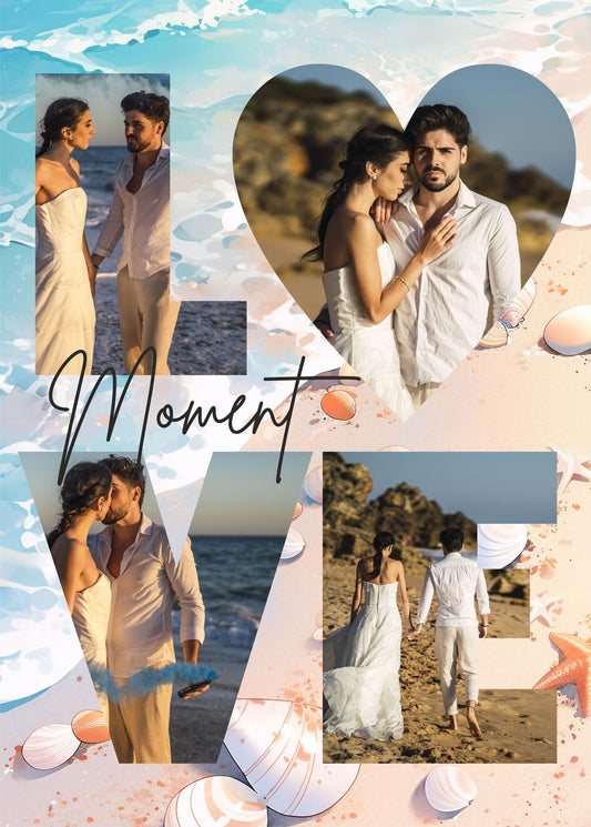 Love Moment Custom Photo Puzzle Collage of Four Pictures, Relationship Gift