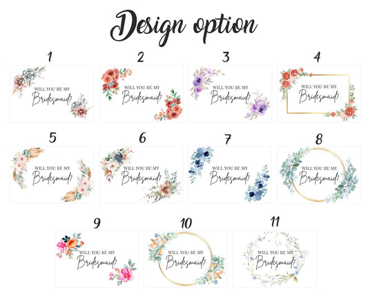 Be My Bridesmaid Gift Box with Ribbon and Floral Print - Custamazegifts.com