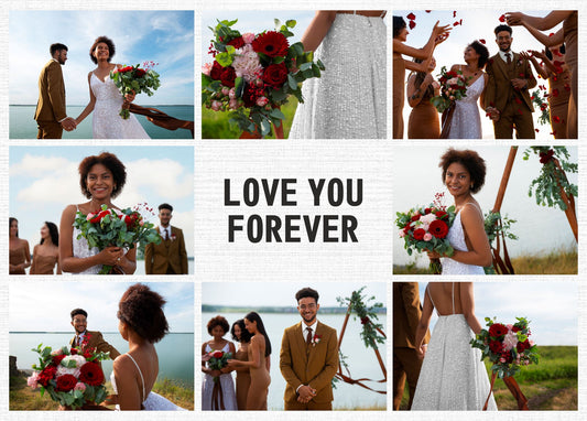 Love You Forever Collage from 8 Photos 200, 300, 500, 1000 Piece Puzzle