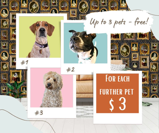 Pet Portrait Custom Vintage Wallpaper | Peel and Stick Wall Paper #401 - Custamazegifts.com