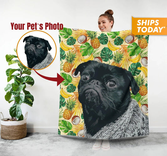 Personalized Blanket with Your Pet, Customized Photo Gift - Custamazegifts.com