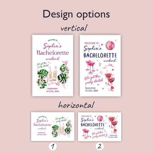 Bachelorette Weekend Welcome Sign Party Decorations - Custamazegifts.com