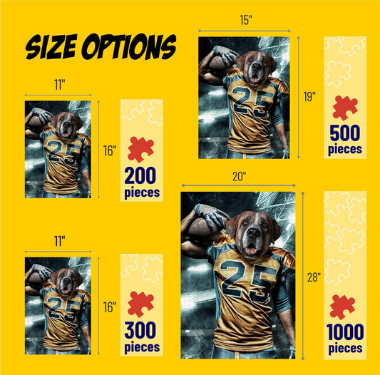 Football Dog Custom Face Photo Puzzle, Pet Portrait Gifts PC05 - Custamazegifts.com
