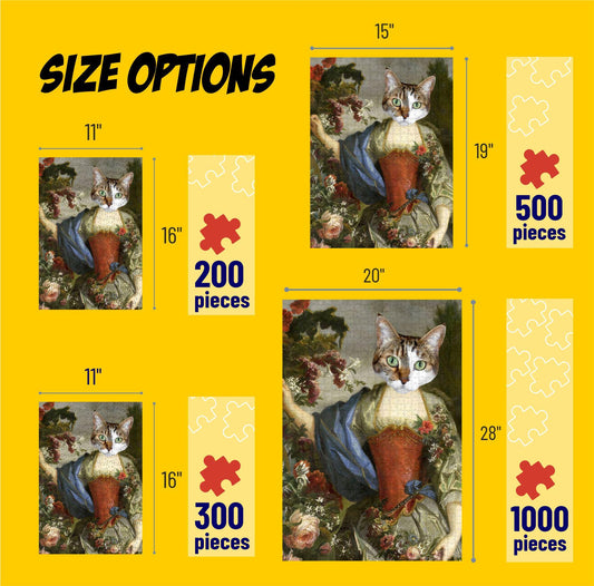 Customized Pet Art Photo Puzzle, Cat Portrait PC11 - Custamazegifts.com