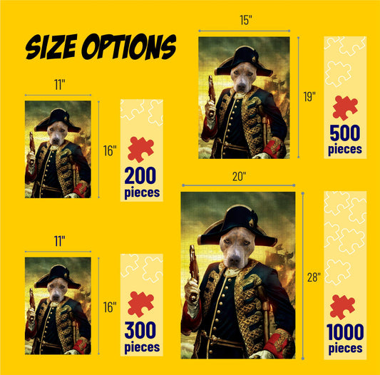 Pirate Captain Custom Dog Portrait Puzzle From Photo PC08 - Custamazegifts.com