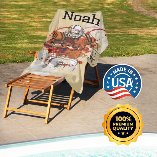 Rugby Custom Sports Beach Towel for Biys Men, Sports Football Team Gifts T41 - Custamazegifts.com