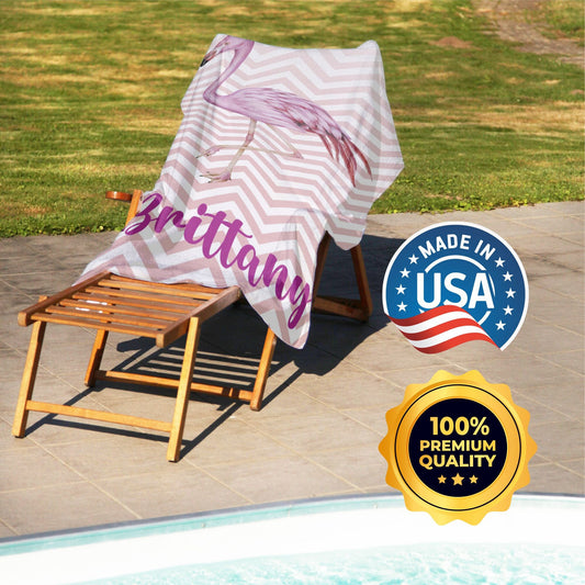 Custom Beach Towel, Personalized Beach Fruit Print Towel with Your Name - Custamazegifts.com