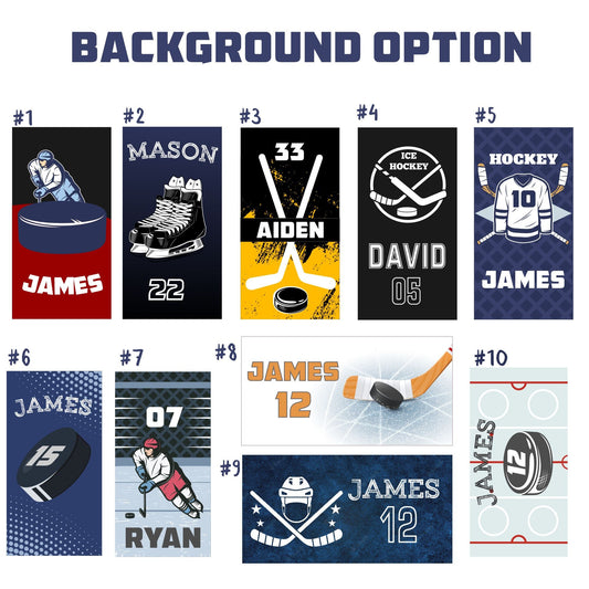 Custom Beach Towel with Your Name, Personalized Hockey Monogrammed Towels - Custamazegifts.com