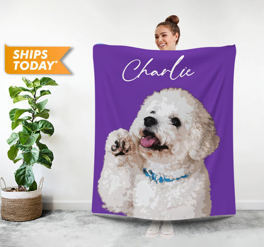 Personalized Blanket with Your Pet, Photo Gift for Pet Lovers - Custamazegifts.com