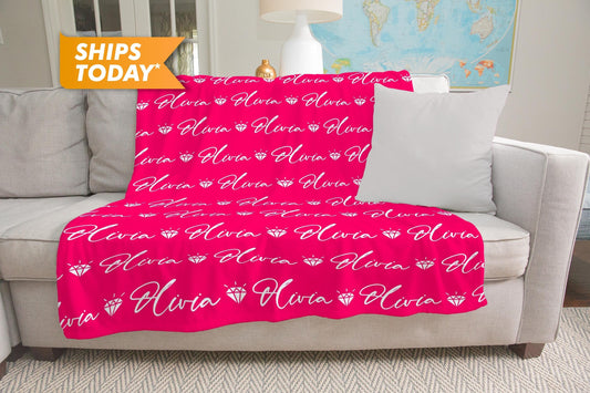 Personalized Blanket with Your Name, Custom Blankets for Him Her - Custamazegifts.com