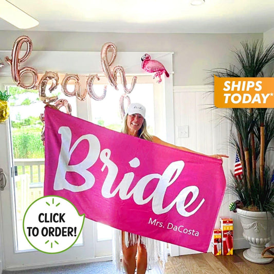 Custom Beach Towel, Mr and Mrs Personalized Beach Towel, Wedding Engagement Gift - Custamazegifts.com