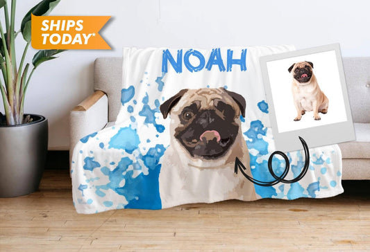 Personalized Photo Blanket with Your Pet, Custom Gift - Custamazegifts.com