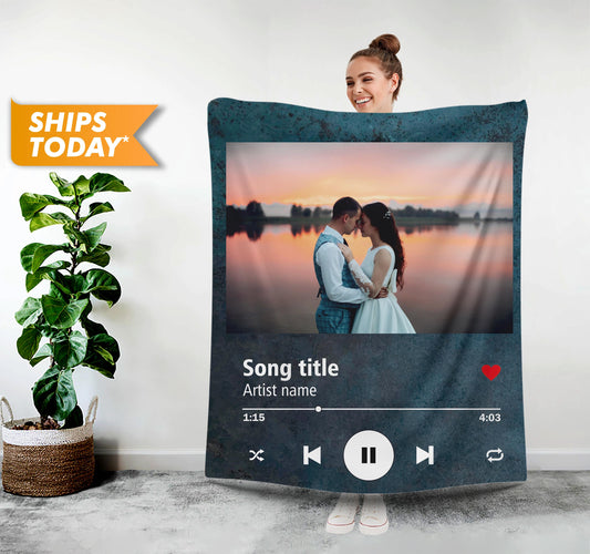 Customized Blanket with Your Favorite Song, Gift for Him Her - Custamazegifts.com