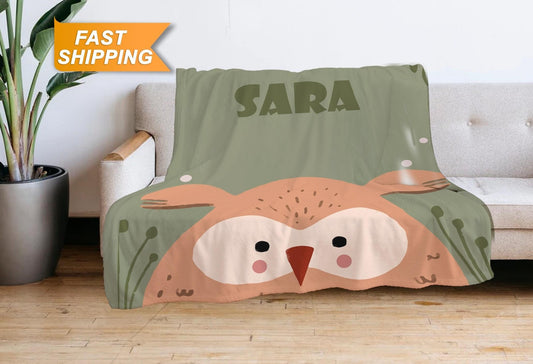 Cute Personalized Animal Blanket, Kids Customized Blanket - Custamazegifts.com