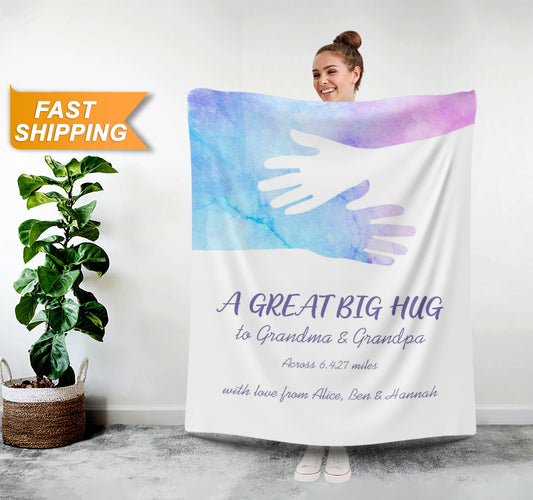 Customize Blanket with Name, Send a Hug Personalized Blanket - Custamazegifts.com