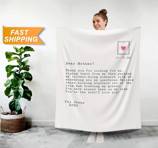 Message to Mom Blanket, Mothers Day Personalized Blanket - Custamazegifts.com