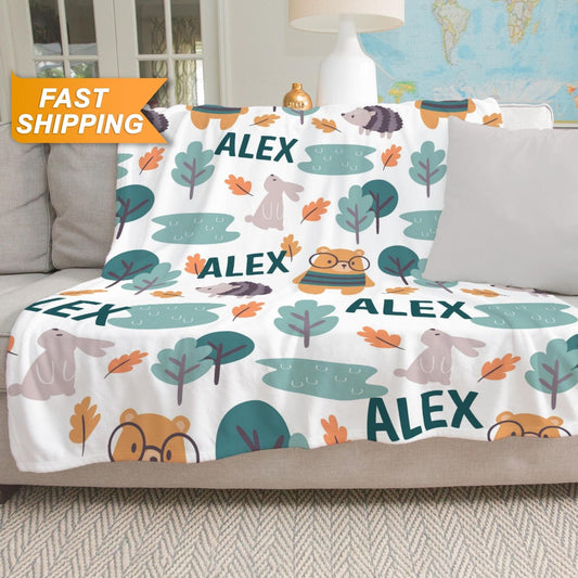 Kids Custom Name Blanket, Monogrammed Gifts for Boys Girls - Custamazegifts.com