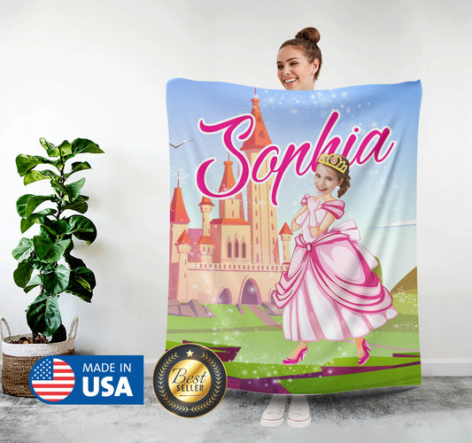 Fairytale Princess Personalized Blanket Girls' Gift - Custamazegifts.com