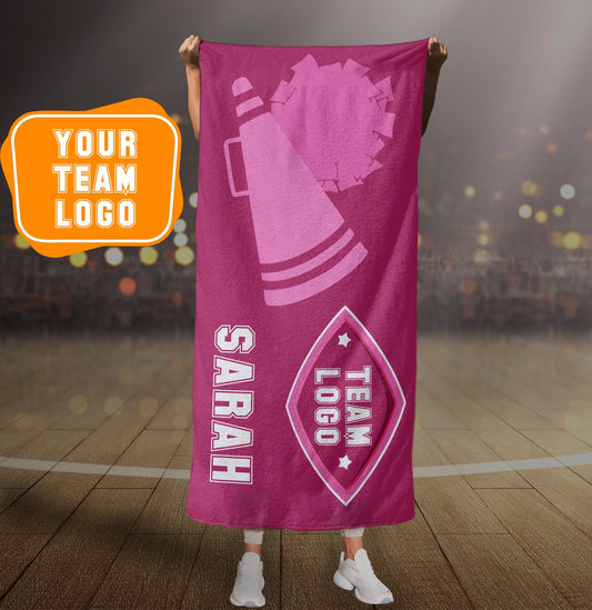 Cheer Custom Towel, Add Your Logo Personalized Towel, Cheer Team Gifts - Custamazegifts.com