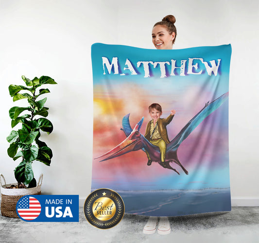 Flying Pterodactyl Blanket from Photo for Boys - Custamazegifts.com