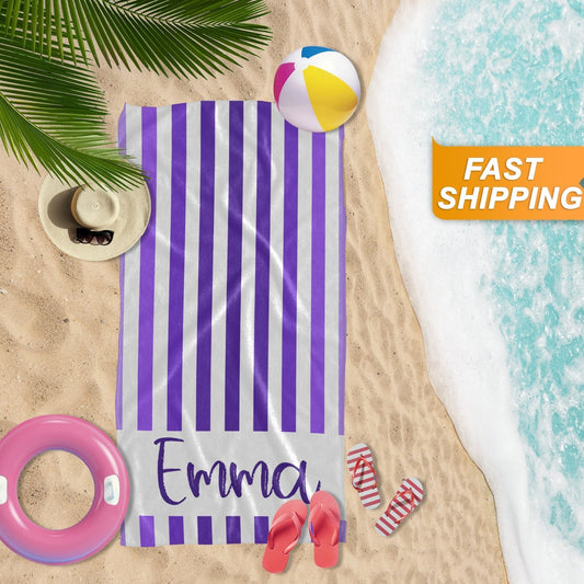 Custom Beach Towel, Personalized Beach Towel with Your Name - Custamazegifts.com
