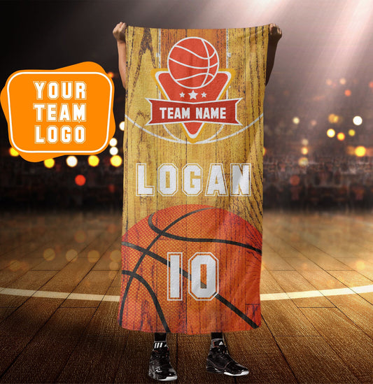 Basketball Team Towel, Personalized Logo Towels, Basketball Team Gift - Custamazegifts.com