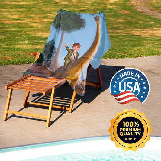 Dinosaur Photo Towel for Beach Pool, Custom Boys Gifts from Photos T94 - Custamazegifts.com