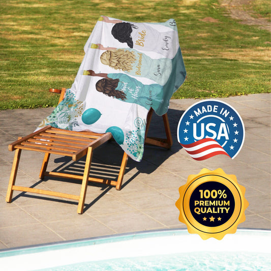 Bachelorette Party Beach Towel, Custom Bridesmaid Maid of Honor Gift T95 - Custamazegifts.com