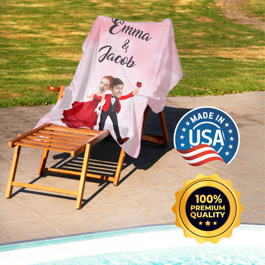 Valentines Day Photo Towel, Custom Face Personalized Anniversary Gift T102 - Custamazegifts.com