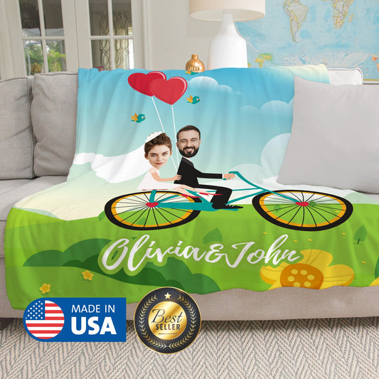 Custom Face Photo Wedding Blanket, Personalized Funny Blanket with Photo - Custamazegifts.com